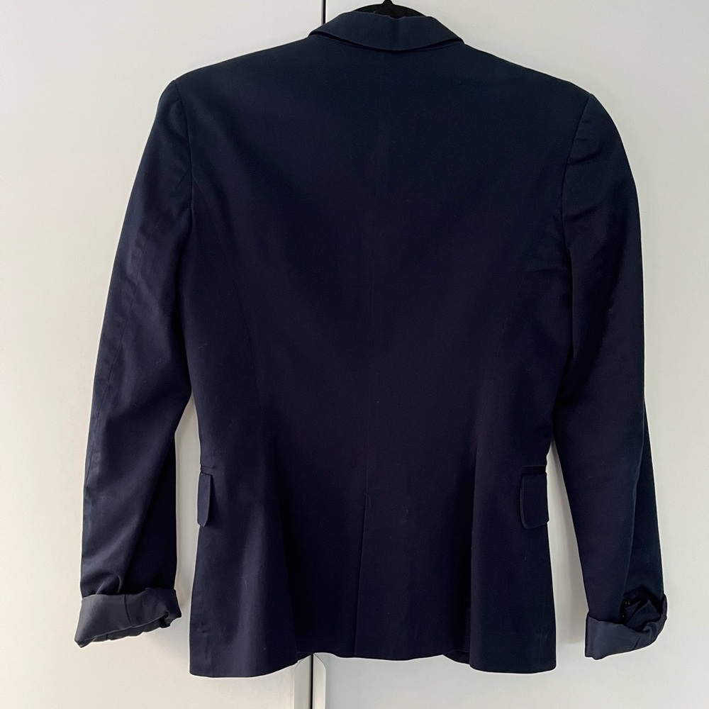 Zara Basic Navy Blue Suit Jacket Xs - image 2